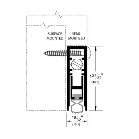 Commercial Grade Doors - Pemko 4131CRL32 Aluminum Finish Commercial Medium-Duty Automatic Door Bottom for 32
