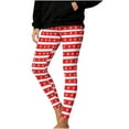 thumbnail image 2 of Women's Striped Leggings Christmas Halloween Soft Stretchy Workout Pants Cute Printed Party Legging Tights M, 2 of 9