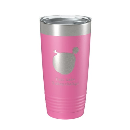 

East Lake Tohopekaliga Map Tumbler Travel Mug Insulated Laser Engraved Coffee Cup Florida 20 oz Pink