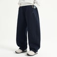 thumbnail image 2 of ZHANGDER Boys Sweatpants Teen Boys Baggy Barrel Pants Wide Leg Open Bottom Pants with Pockets Casual Streetwear, 2 of 6
