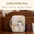 thumbnail image 4 of FOR U DESIGNS Cat Flower Pattern Bible Case Handbag with Handle Quilted Bible Holder Case Bible Journaling Supplies Bible Carrier Tote Bag for Bible Study/Daily Use, 4 of 7