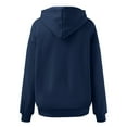 thumbnail image 5 of OSOLU Women's Hoodies Long Sleeve Artificial Plush Comfy Casual Loose Lightweight Fall Winter Solid Color Trendy Travel Hooded Sweatshirt, 5 of 5