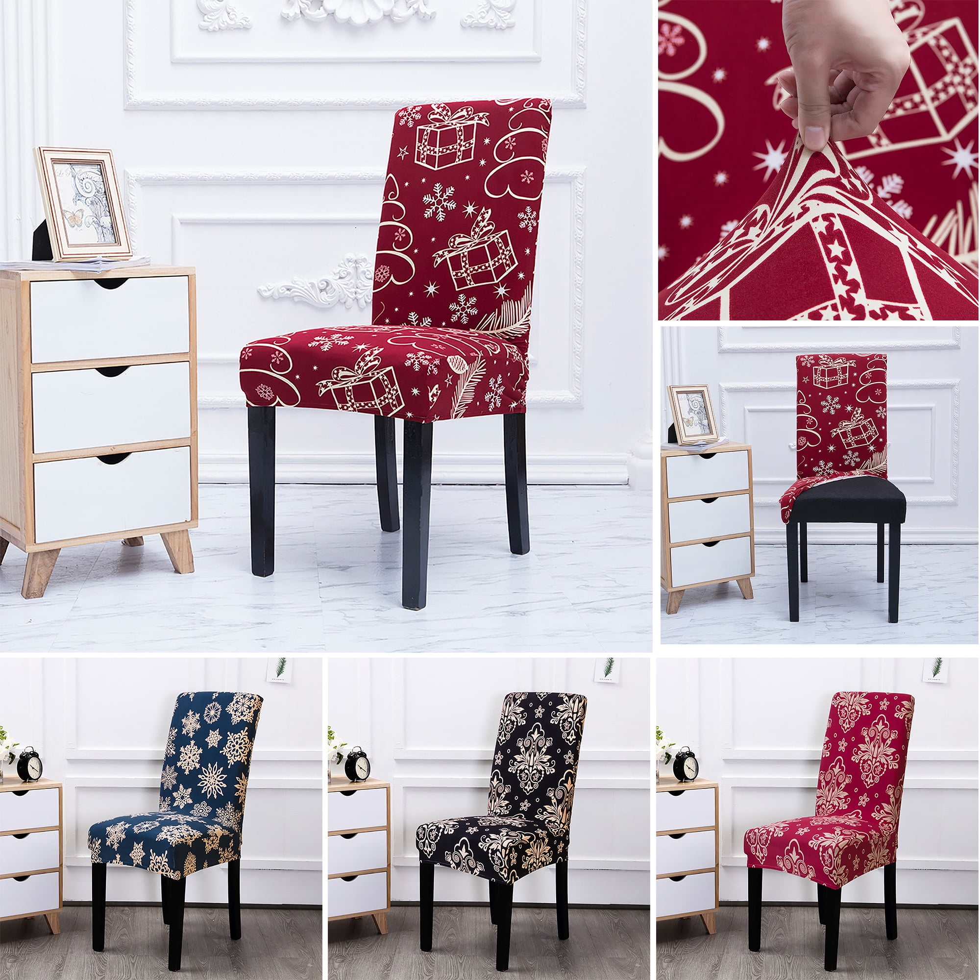 Dining Chair Covers Snowflake Pattern Parsons Chair Slipcover Chair