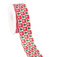 thumbnail image 1 of Nuevos diseños 50 yardas Feliz Navidad 0rnament impreso Grosgrain, accesorios para el cabello de cinta de raso, 1 of 4
