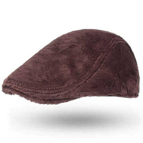 SikaFu Men Caps for Winter Thick Warm Fleece Men Beret Solid Plain Cabbie Ivy Flat Cap Beret Hats for Men Male Newsboy Beret Cap