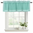 thumbnail image 2 of Bluish Green Retro Greek Key Valances for Windows, Decorative Rod Pocket Window Valance Curtains, Greece Ancient Rustic Geometric Short Curtain Drapes for Kitchen/Living Room, 2 Panels, 42" W x 12" L, 2 of 8