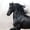 Black Friesian Horse, variant on Elephant Stock Monochrome Horned Goat Wall Art - Horizontal Canvas Wall Art - Living Room Wall Decor - Animal Canvas - Black And Gray Decor - 48" x 32"