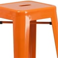 thumbnail image 3 of Bowery Hill 30'' Contemporary Metal Backless Bar Height Stool in Orange, 3 of 5