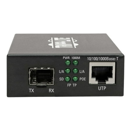 UPC: 0037332236937 | Tripp Lite Gigabit SFP Fiber to Ethernet Media Converter POE+ – 10/100/1000 Mbps