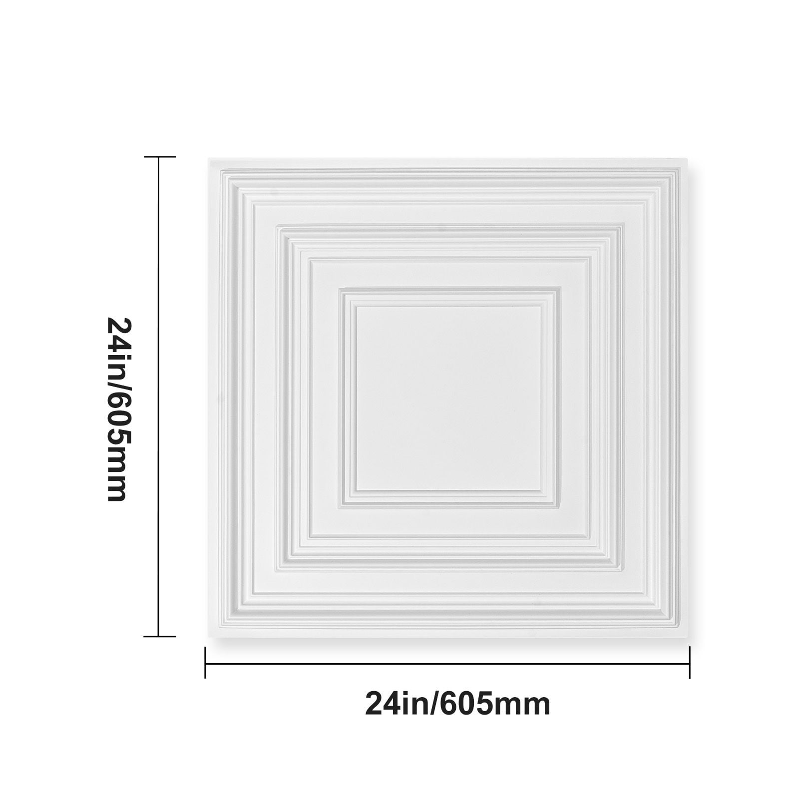 Ceiling Tiles, 12 Pack Drop Ceiling Tiles PVC Sheet, Easy Installation/ Cutting Plastic Glue-up Ceiling Tile, Ceiling Covering for Home/Office Decoration, White Peg Pattern 24 x 24 in