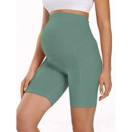 

Niuer Pregnancy Butt Lifting Pockets Bottoms Women Summer Leggings Maternity Biker Over The Belly Gym Workout Sport Short Pants
