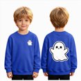 thumbnail image 2 of Child Boys Halloween Shirt for 4t 5t Boys Halloween T-shirt Boys Ghost Kids Shirt Crewneck Long Sleeve Graphic Top Toddler to Youth Boys Clothes Size 4-5 Years, 2 of 9