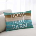 thumbnail image 2 of Teal Turquoise Throw Pillow Cover 16 x 24 Inch Decorative Pillow Cover Vintage Farm Brown Country Wood Grain Lumbar Pillowcase Seasonal Rectangle Cushion Case for Couch Sofa Bed Living Room, 2 of 7