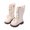 X8White, variant on GobdXE Girls Knee High Combat Boots Patent Leather Lace Up Kids Shoes Black,7-8 Years