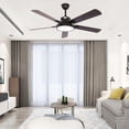 thumbnail image 1 of Ventiladore de Techo con Luz de 132CM, 52 Inch Ceiling Fan, Abanicos de Techo Montaje Empotrado con Control Remoto, 6 Velocidades, Luz LED de 3 Colores, 5 Cuchillas,Negro, 1 of 9