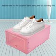 thumbnail image 4 of ZOUSSIQI 2 Pcs Clear Plastic Shoe Storage Tidy Organizer Box (Pink) JU316-103092, 4 of 13