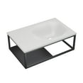 thumbnail image 6 of Lisse 24" Rectangle Concrete Wall-Mount Bathroom Sink in Matte White with Matte Black Frame, 6 of 8
