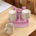 thumbnail image 4 of Soporte para tazas, estante de secado, drenaje de agua, organizador seco para 4 tazas (rosa), 4 of 8