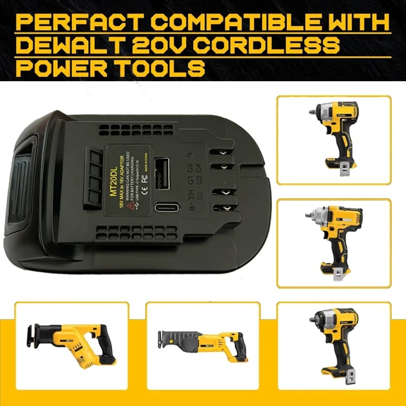 Battery Adapter Converter for Makita 18V BL1830 BL1860 to for Dewalt 18V Tools