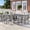Gray, variant on U-HOMY 9-Piece Outdoor Dining Set for 8, Textilene Chairs, Square Table, Umbrella Hole, Weatherproof, Blue/Brown/Gray