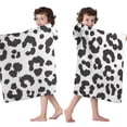 thumbnail image 4 of White and Black Of Leopard Print Hooded Bath Towel，50"x30" for Ages 3 To 12 Kids, Quick Dry Lightweight Soft Microfiber Hood Beach Towel Cover Up for Kids, 4 of 7