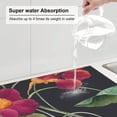 thumbnail image 5 of XMXT Microfiber Drying Mats, Realistic Watercolor Flowers Absorbent Dish Drying Mat for Kitchen Counter, 16 x 18 inches, 5 of 9