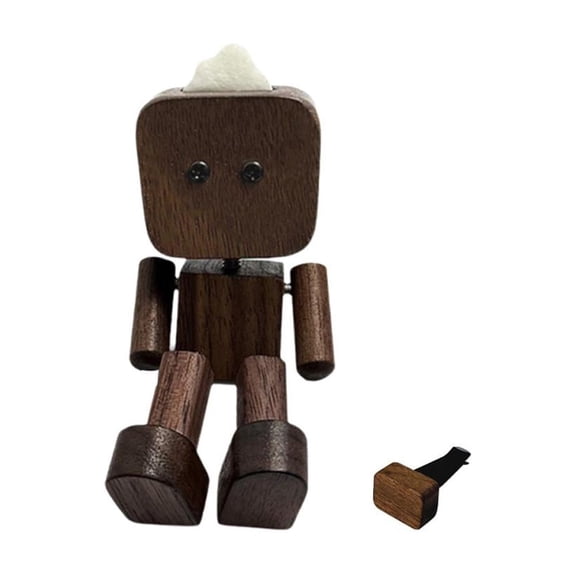 QHUDLV Shaking Wooden Man Figurine, Handmade Shaking Feet Wooden Man, Charming Little Woodens Figure That Sways, Car Ornaments Action Figure, Funny Car Dashboard Decor Gifts