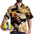 thumbnail image 4 of Starry Bees in the Sky Men's Short Sleeve Poplin Shirt, Casual Button Down Shirts, Printed Summer Beach Shirt, Unisex Casual Button Down Top, 4 of 6