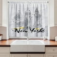 thumbnail image 2 of Ambesonne Watercolor Kitchen Curtains, New York Sketch Art, 55"x39", Black White, 2 of 3