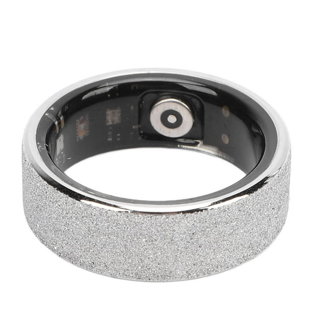 Bague de Santé Intelligente, Puce Intelligente en Résine d'Acier Inoxydable Pailletée Modes Sport Application Charge Magnétique Bague Intelligente pour Couples 8#,9#,10#,11#,12#