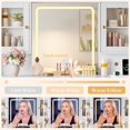 thumbnail image 3 of FANRAL Large Fluted Vanity with LED Lighted Mirror,Built-in Cabinet Lighting & Multi-Drawer Storage,Modern Dressing Table for Bedroom Beauty Space,White Vanity, 3 of 8