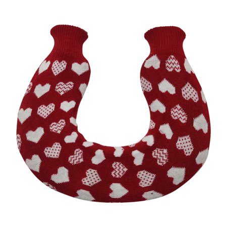 Sunisery U-Shaped Hot Water Bottle for Neck and Shoulder, Portable Hot and Cold Water Bag with Cloth Cover Relaxing Pain Relief