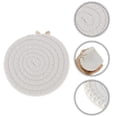 thumbnail image 3 of Unique Bargains 1 Pc Round Pearl Heat Insulation Mat Drink Coaster Beige Cotton rope, 3 of 5