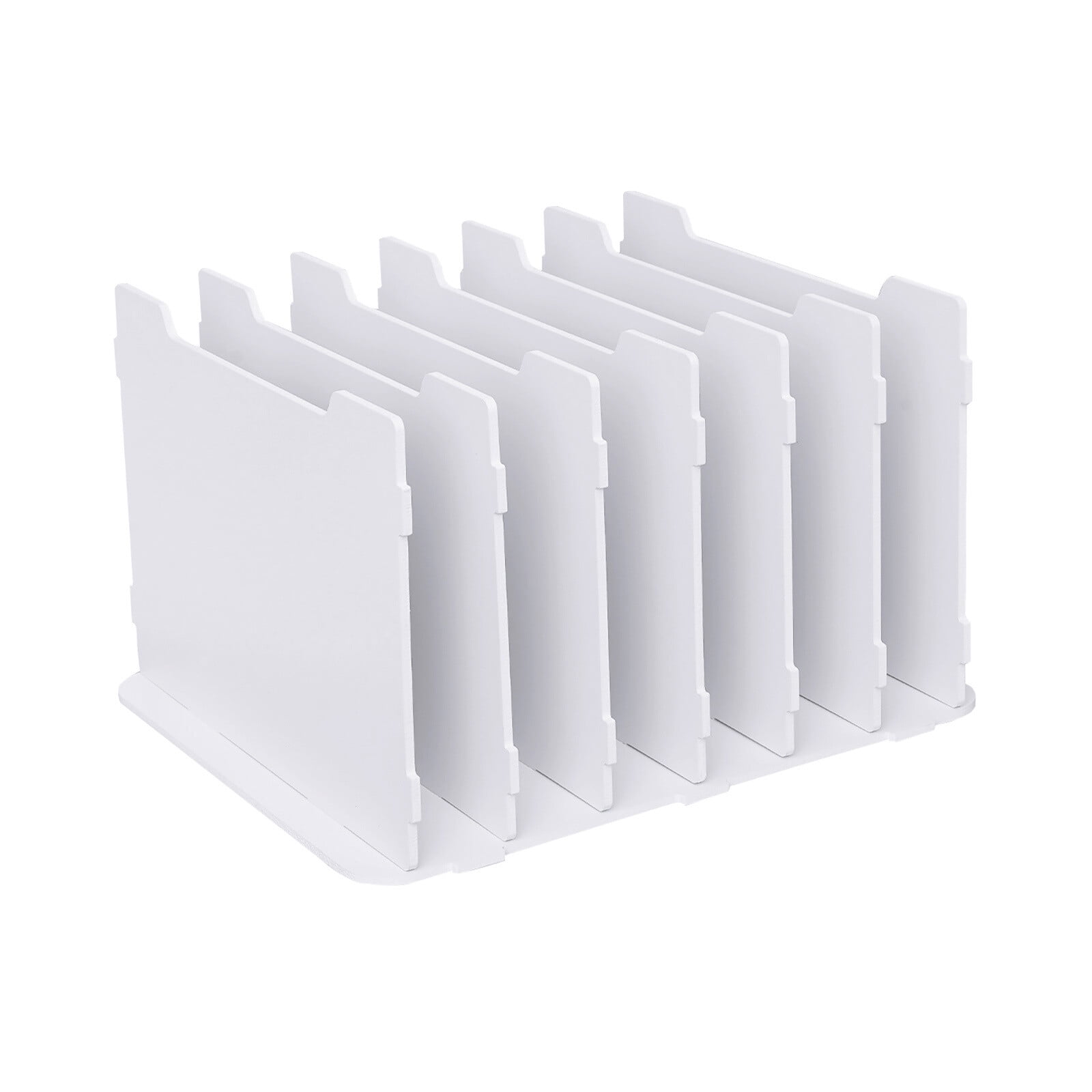 Desktop 7 Tiers Paper File Holder Organizer, White, Document Storage Rack for Office Home Classroom Supplies
