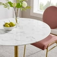 thumbnail image 4 of Modway Lippa 36" Round Faux Marble & Metal Dining Table in Gold and White, 4 of 8