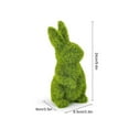thumbnail image 2 of 9.4" Faux Moss Flocked Bunny Decor, Pastel Flock Bunnies Figurines with Bow for Spring Easter Home Office Party Table Centerpiece Decoration, 2 of 5