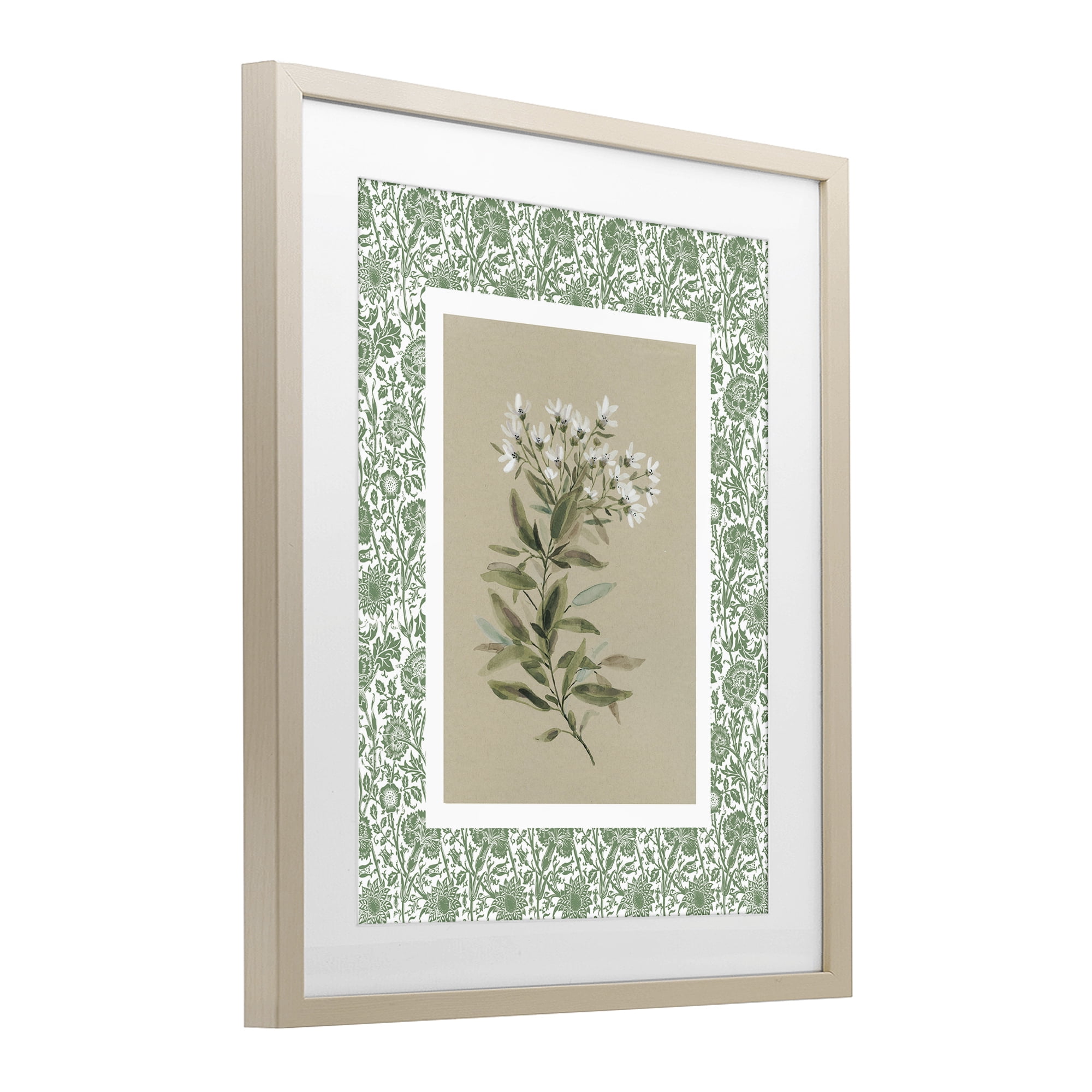 Stupell Industries Green Botanical Pattern Birch Framed Print Under Glass, design by Carol Robinson