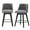 Dark Gray, variant on SYNGAR Swivel Bar Stools Set of 2, 25" Modern Counter Height Bar Stools with Button-Tufted Backrest, Linen Fabric Upholstered Kitchen Island with Footrest, Dark Grey