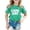 Green, variant on Toddler Girls Tops Glitter Graphic Print Short Sleeve Casual Tee Top Size 4-5T ,Blue