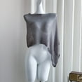 thumbnail image 6 of TRUBKH Knit Poncho Chiffon Scarf Women Scarves Sheer Scarf for Women Capes for Women Crochet Poncho Large Scarf Gray One Size, 6 of 7