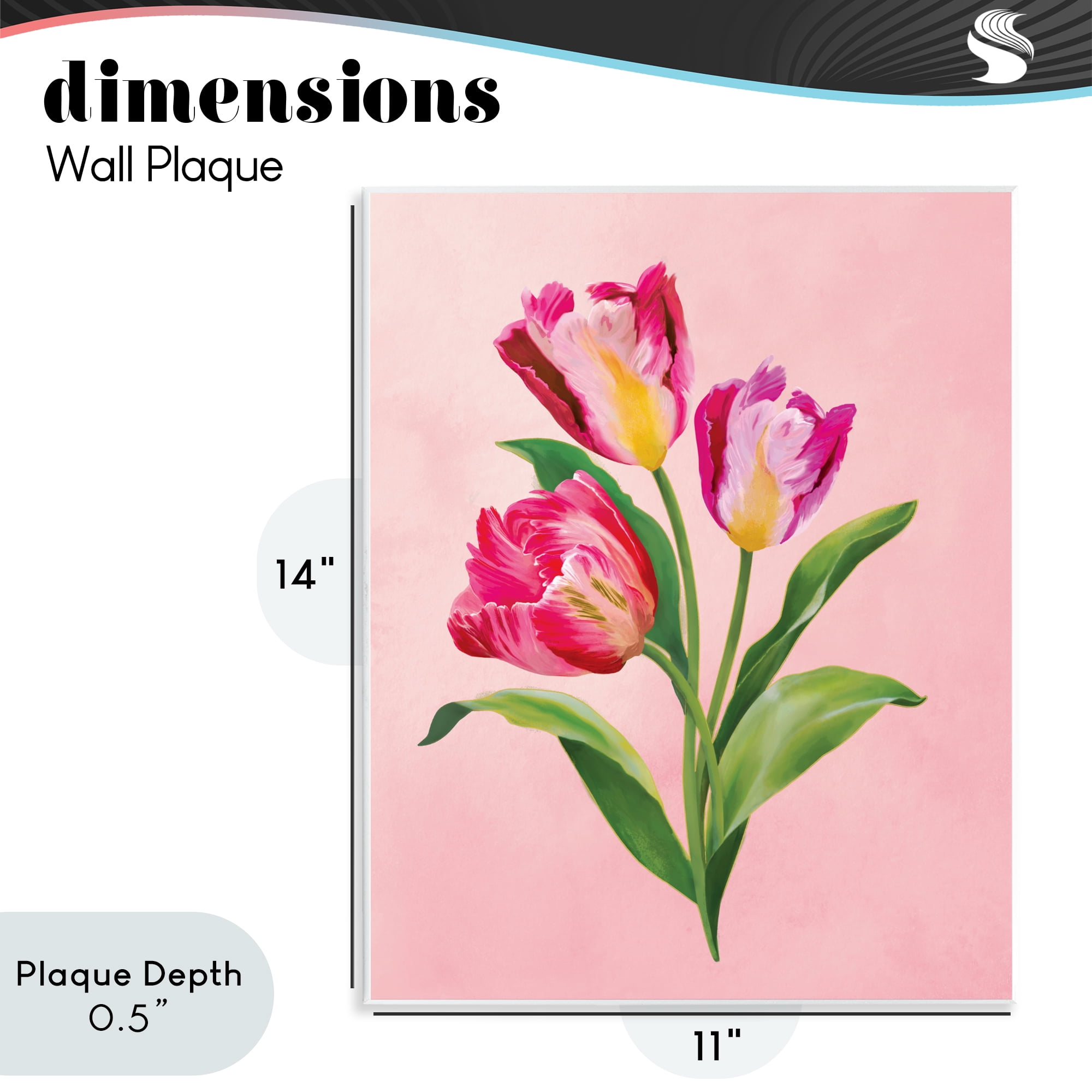 Stupell Industries Vibrant Magenta Tulips Wall Plaque Art, design by Diane Neukirch