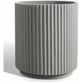thumbnail image 3 of Round Concrete Planter Outdoor Indoor, Large Cement Plant Pots for Flowers (Vertical White, 16 inch), 3 of 8