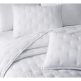 thumbnail image 2 of Chezmoi Collection Milo 3-Piece Soft Cooling Bamboo Fiber Cross-Stitch Quilted Coverlet Set (King, White), 2 of 6