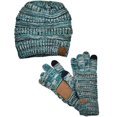 thumbnail image 1 of Unisex Soft Stretch Cable Knit Beanie and Anti-Slip Touchscreen Gloves 2 Pc Set 2 Pc Set, 1 of 1