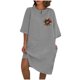 thumbnail image 1 of Vestido de Verano para Mujeres Color Sólido Imitación de Lino Cuello Redondo, Manga Corta Estilo Casual para el Uso Diario, Fiesta Y Primavera, 1 of 4