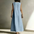 thumbnail image 4 of Bxsruta Womens Maxi Dress Casual V Neck Sleeveless Flowy Long Dresses with Pockets, 4 of 7