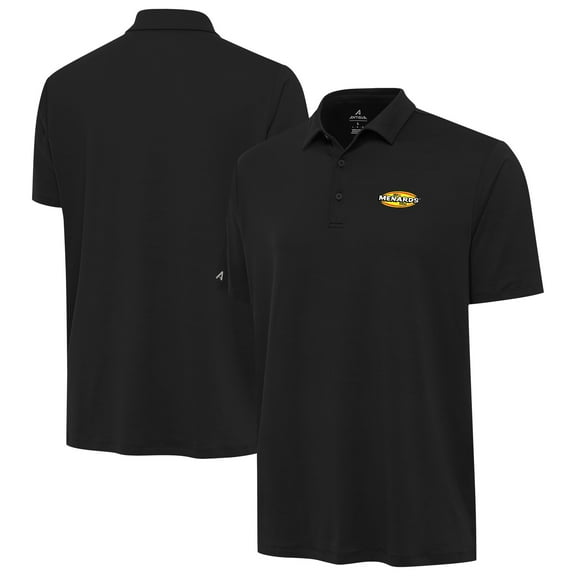 Men's Antigua Black ARCA Menards Series Reprocess Polo