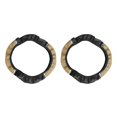 thumbnail image 1 of Baohd PU Leather Car Steering Wheel Glove Protector Cover Universal 15 UK Random Black Beige 2Set, 1 of 6