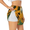 thumbnail image 2 of Bixox Women's Sunflowers 7 pattern 2 in 1 Running Shorts - Lightweight Athletic Workout Gym Yoga Shorts Liner with Pockets - Small, 2 of 7