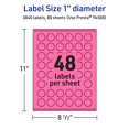 thumbnail image 6 of Avery Printable Round Labels, Bright Pink, 1" Diameter, 3,840ct, 6 of 11